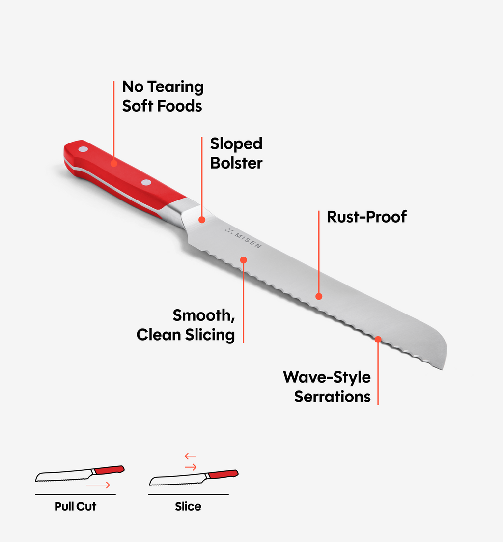 8" Serrated Knife (ACUTO440) - Red