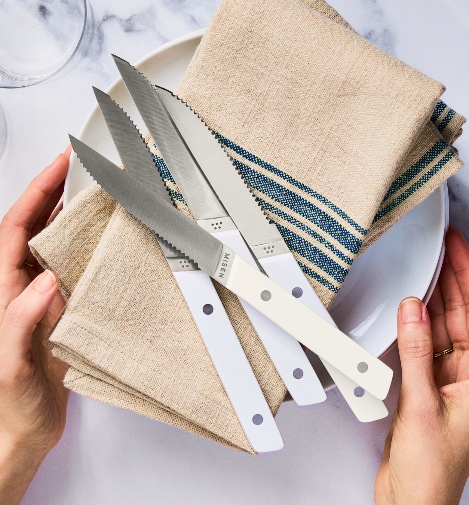 4-Piece Serrated Steak Knives (German Steel) - Final Sale - Gray