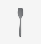 Gray silicone spatula with flat head and long handle