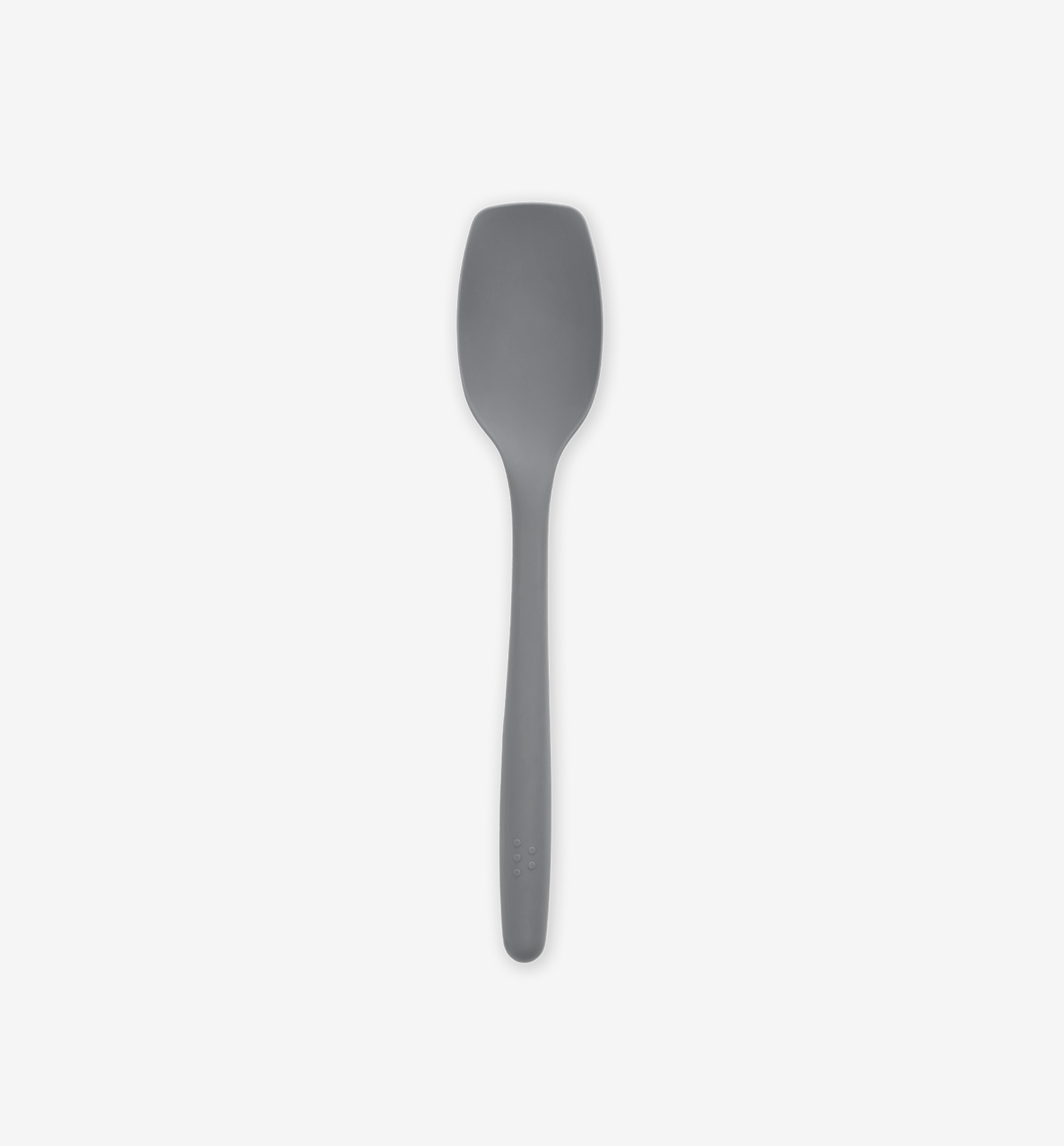 Gray silicone spatula with flat head and long handle