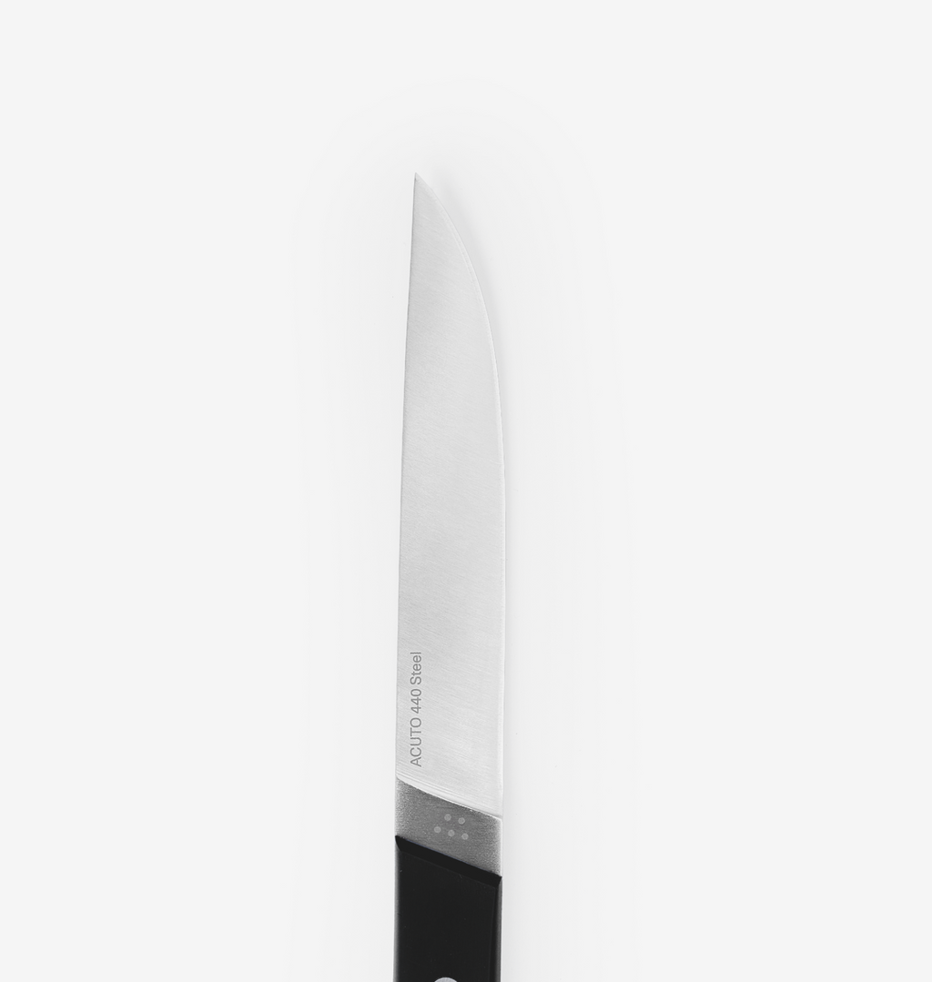 4-Piece Straight-Edge Steak Knives (ACUTO440) - Black