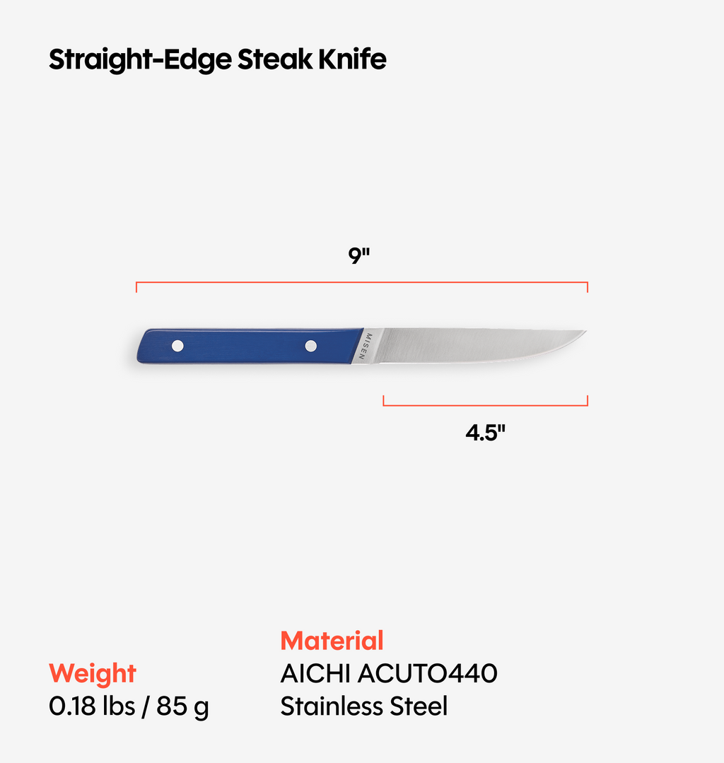 8-Piece Straight-Edge Steak Knives (ACUTO440) - Blue