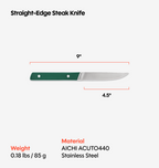 4-Piece Straight-Edge Steak Knives (ACUTO440) - Green