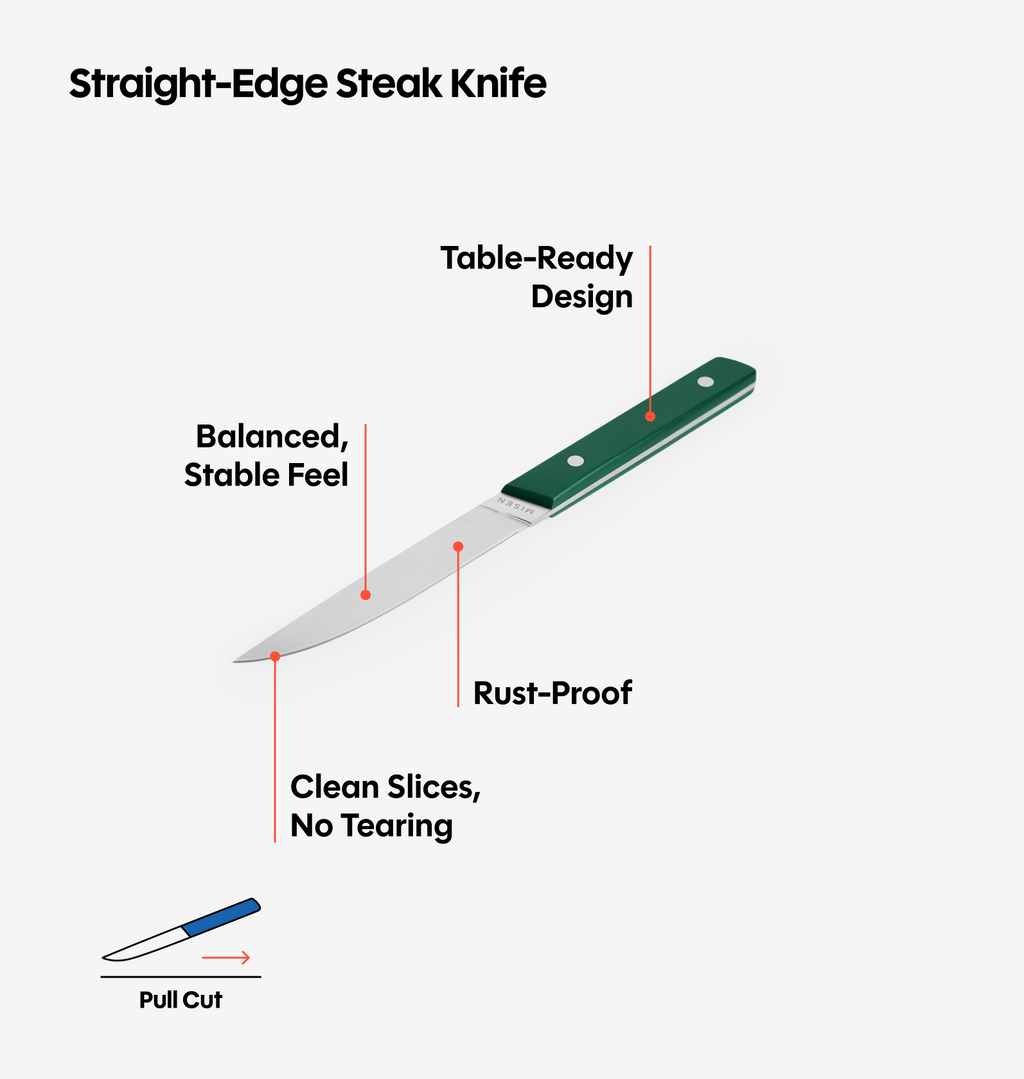 4-Piece Straight-Edge Steak Knives (ACUTO440) - Green