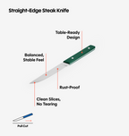 4-Piece Straight-Edge Steak Knives (ACUTO440) - Green