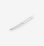 Misen steak knife with white handle and stainless steel blade