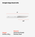 8-Piece Straight-Edge Steak Knives (ACUTO440) - White