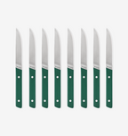 Misen steak knives set of 8 with green handles and stainless steel blades