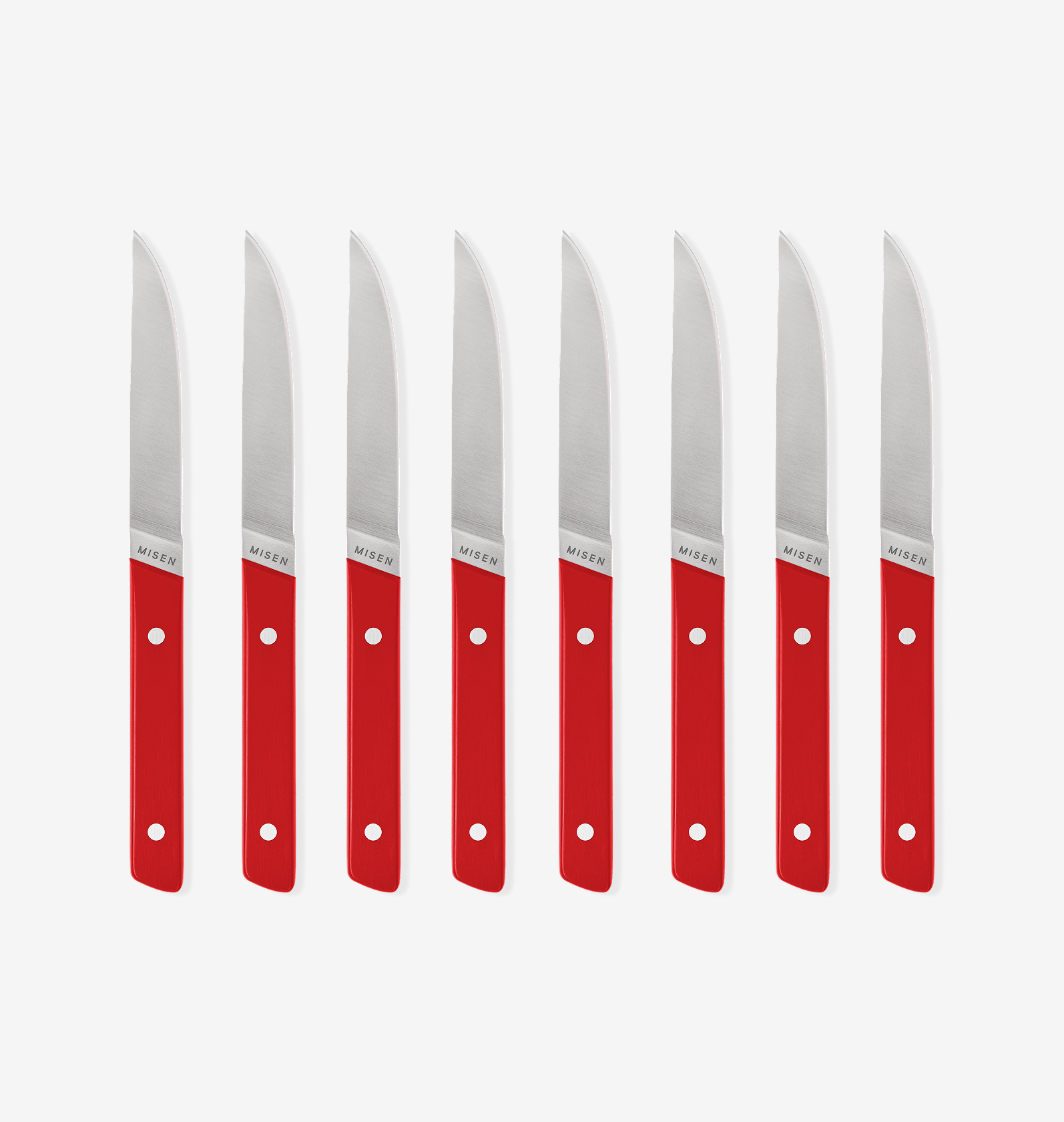 8-Piece Straight-Edge Steak Knives (ACUTO440) - Red