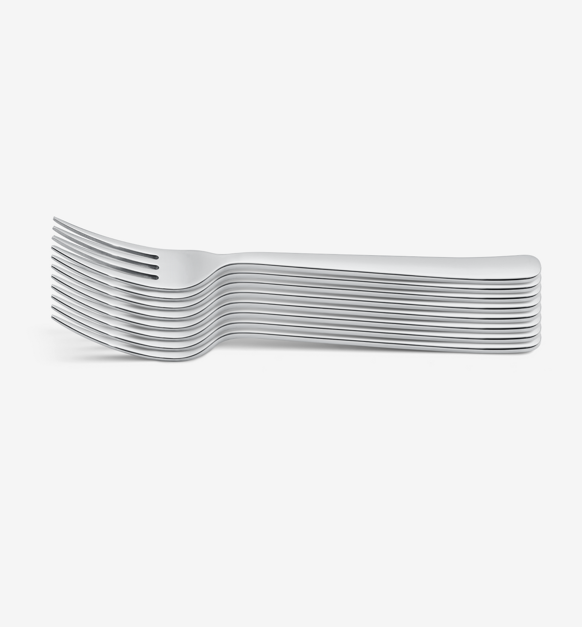 Polished 8-Piece Dinner Fork Set in stainless steel