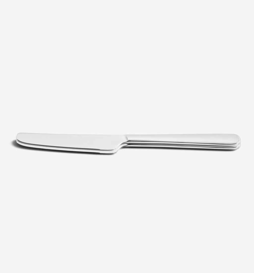 Polished 2-piece dinner knife set with stainless steel blade and rounded handle