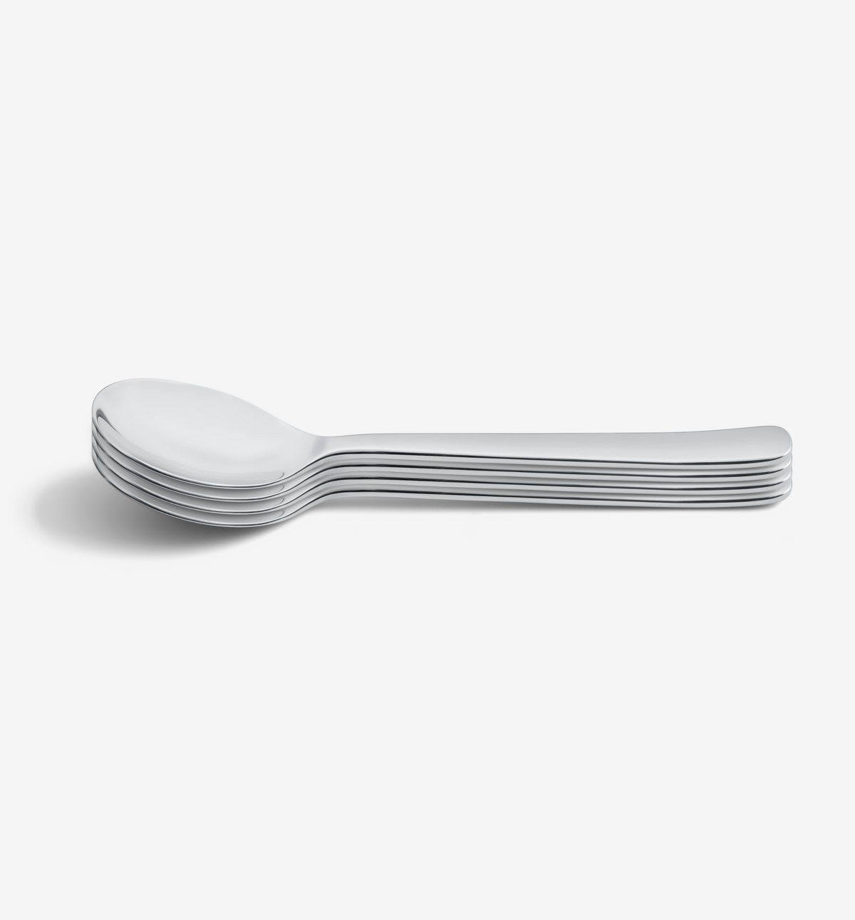 Polished 4-piece dinner spoon set in stainless steel