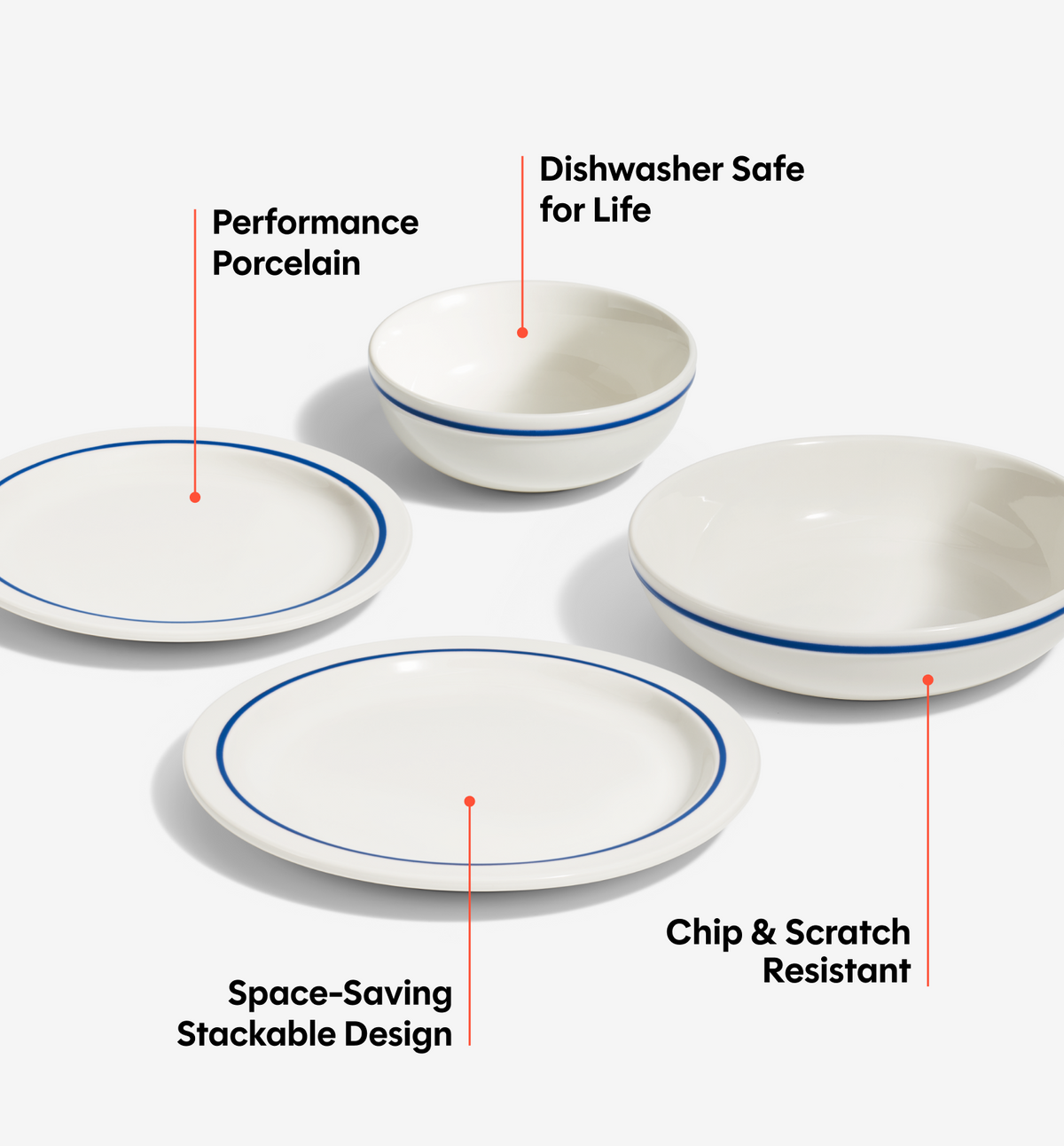 16-Piece Dinnerware Set (Serves 4) - Blue