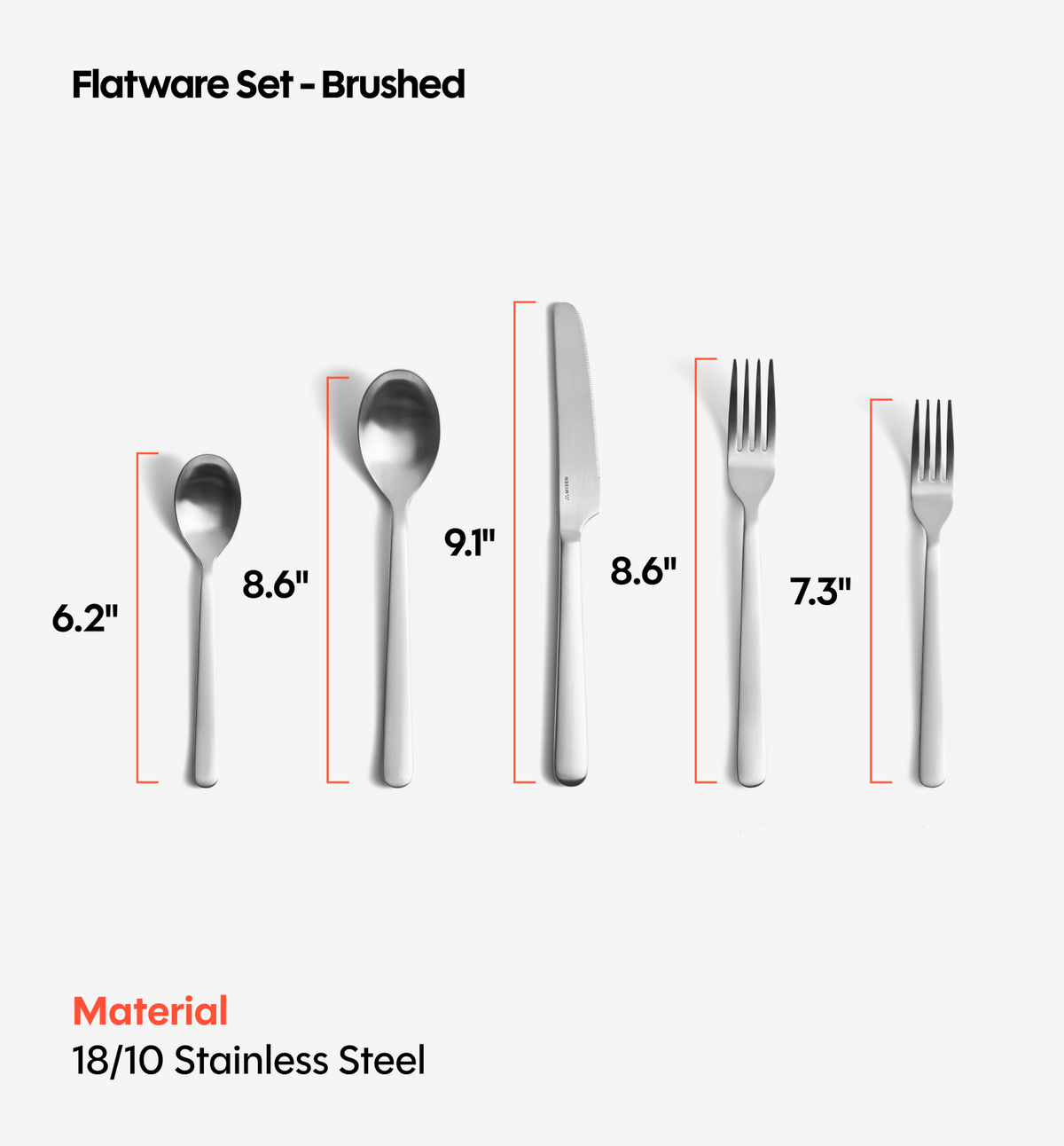 36-Piece Dinnerware + Flatware Set (Serves 4) - Red / Brushed