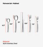 18-Piece Dinnerware + Flatware Set (Serves 2) - Red / Polished