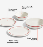 8-Piece Dinnerware Set (Serves 2) - Red