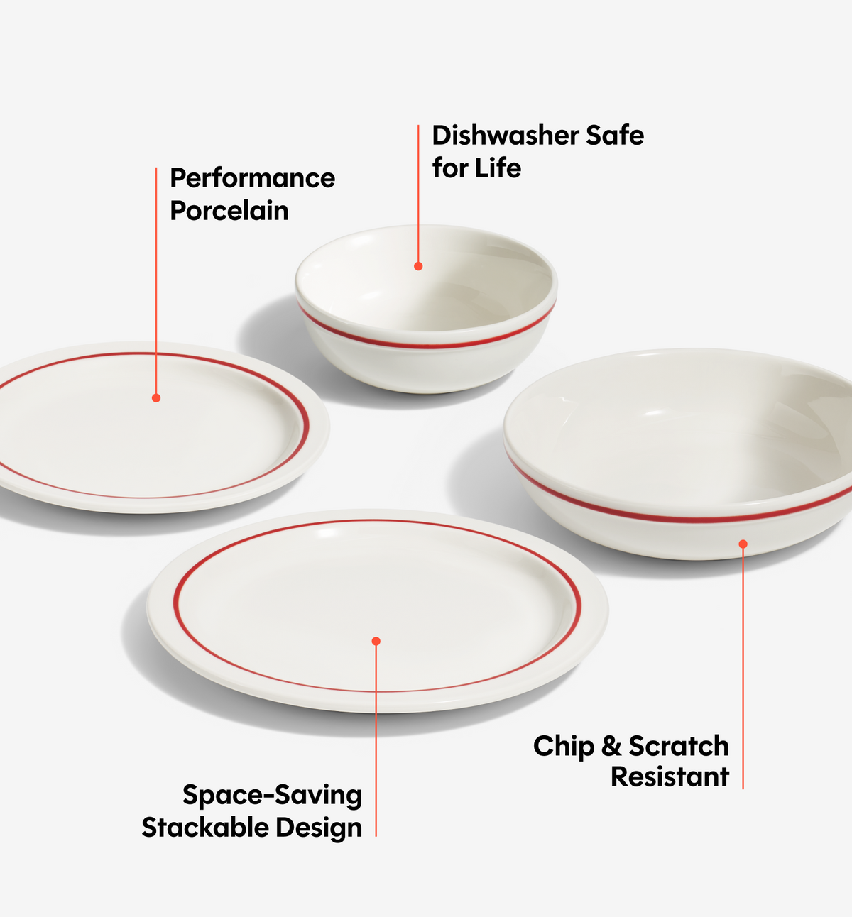 16-Piece Dinnerware Set (Serves 4) - Red