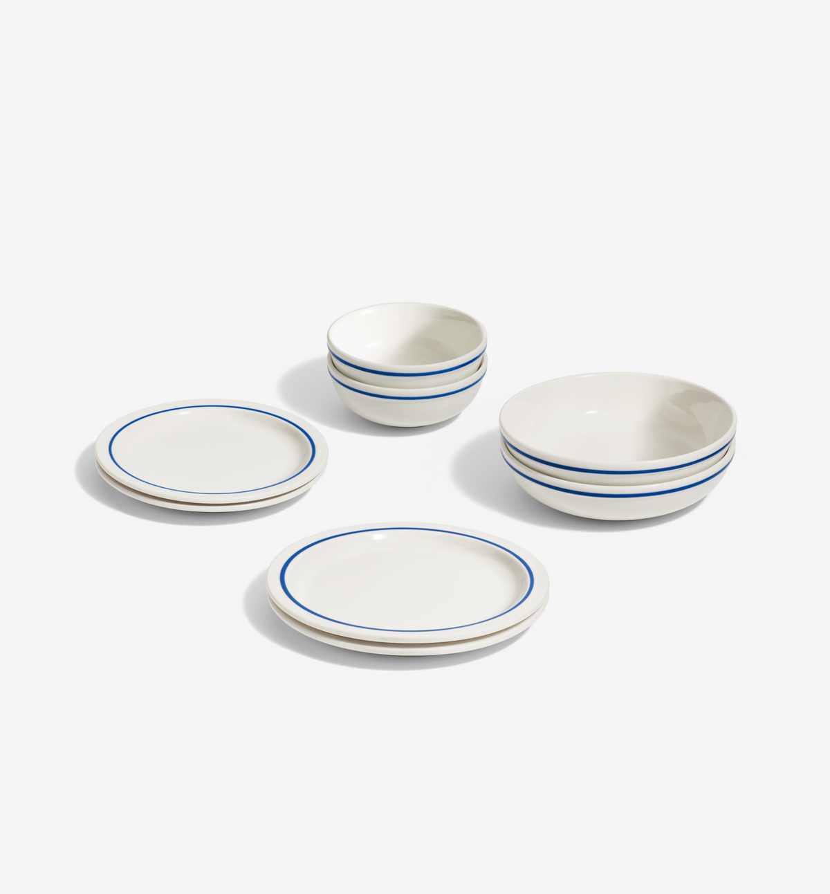 8‑Piece Dinnerware Set (Serves 2) – Blue set of porcelain plates and bowls