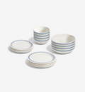 Blue 16-Piece Dinnerware Set (Serves 4) with dinner plates, salad plates, pasta bowls, and cereal bowls