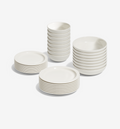 32-piece white high-alumina porcelain dinnerware set with dinner plates, salad plates, pasta bowls, and cereal bowls