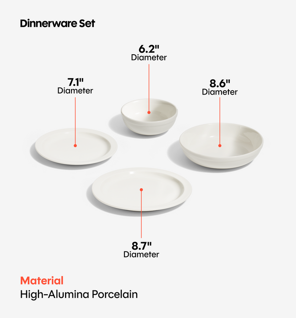 36-Piece Dinnerware + Flatware Set (Serves 4) - White / Polished