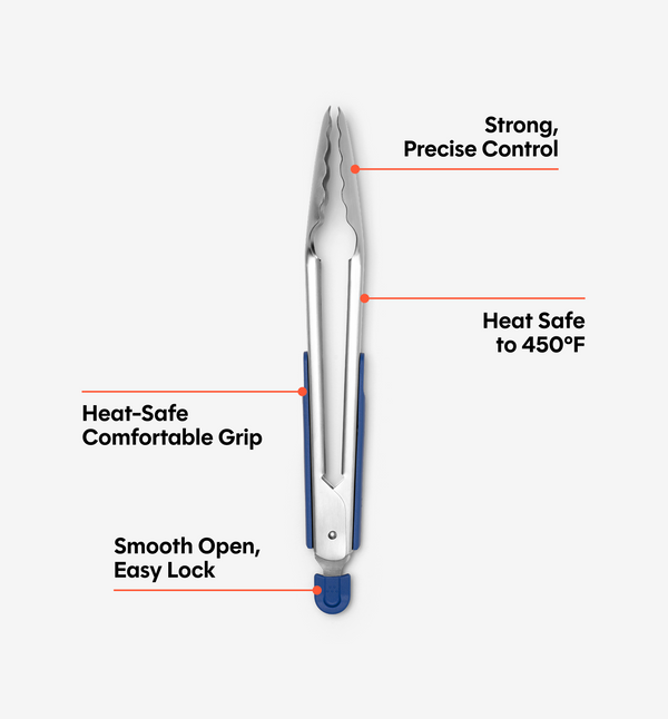 Stainless Steel Tongs - Classic Blue