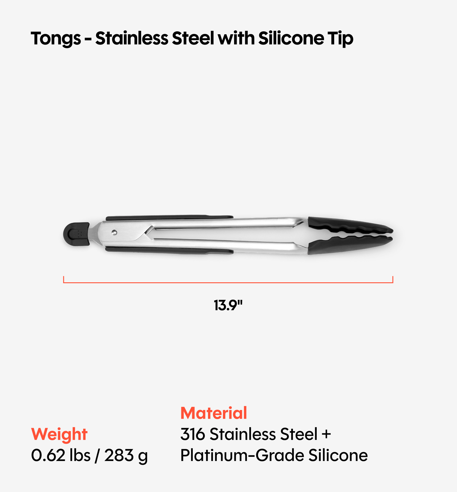 Silicone Tongs - Black