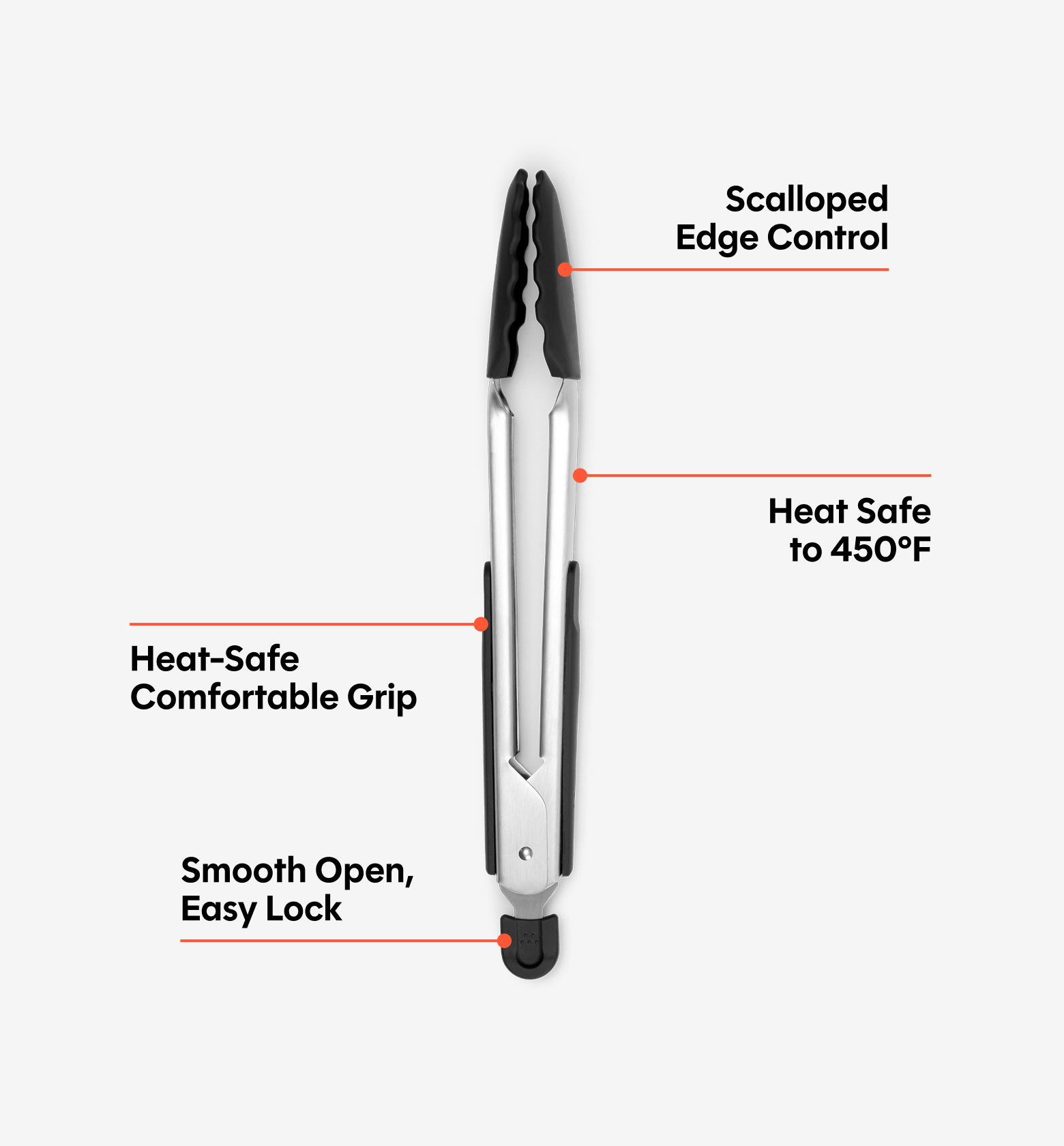 Silicone Tongs - Black