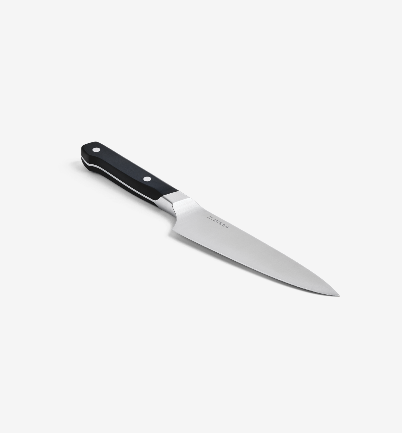 Misen chef's knife with black handle and stainless steel blade