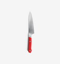 Misen chef's knife with red handle and stainless steel blade