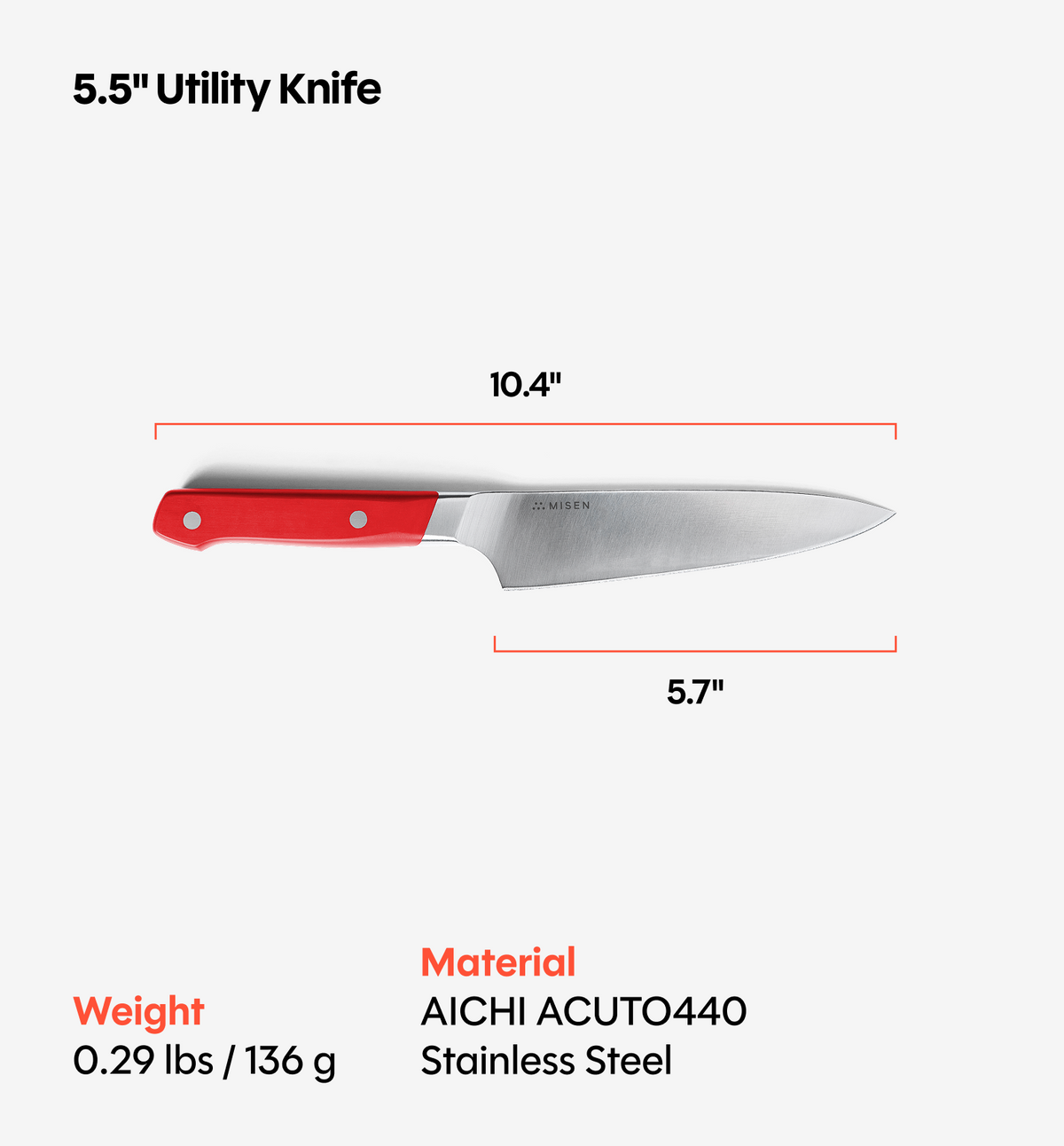 5.5" Utility Knife (ACUTO440) - Red