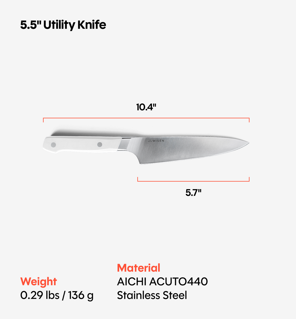 5.5" Utility Knife (ACUTO440) - White
