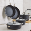 Displaying the 9PC Misen Nonstick Cookware Set in a kitchen