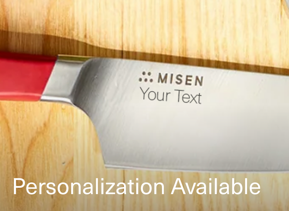 Misen Knives can be personalized with custom engraving for an additional fee