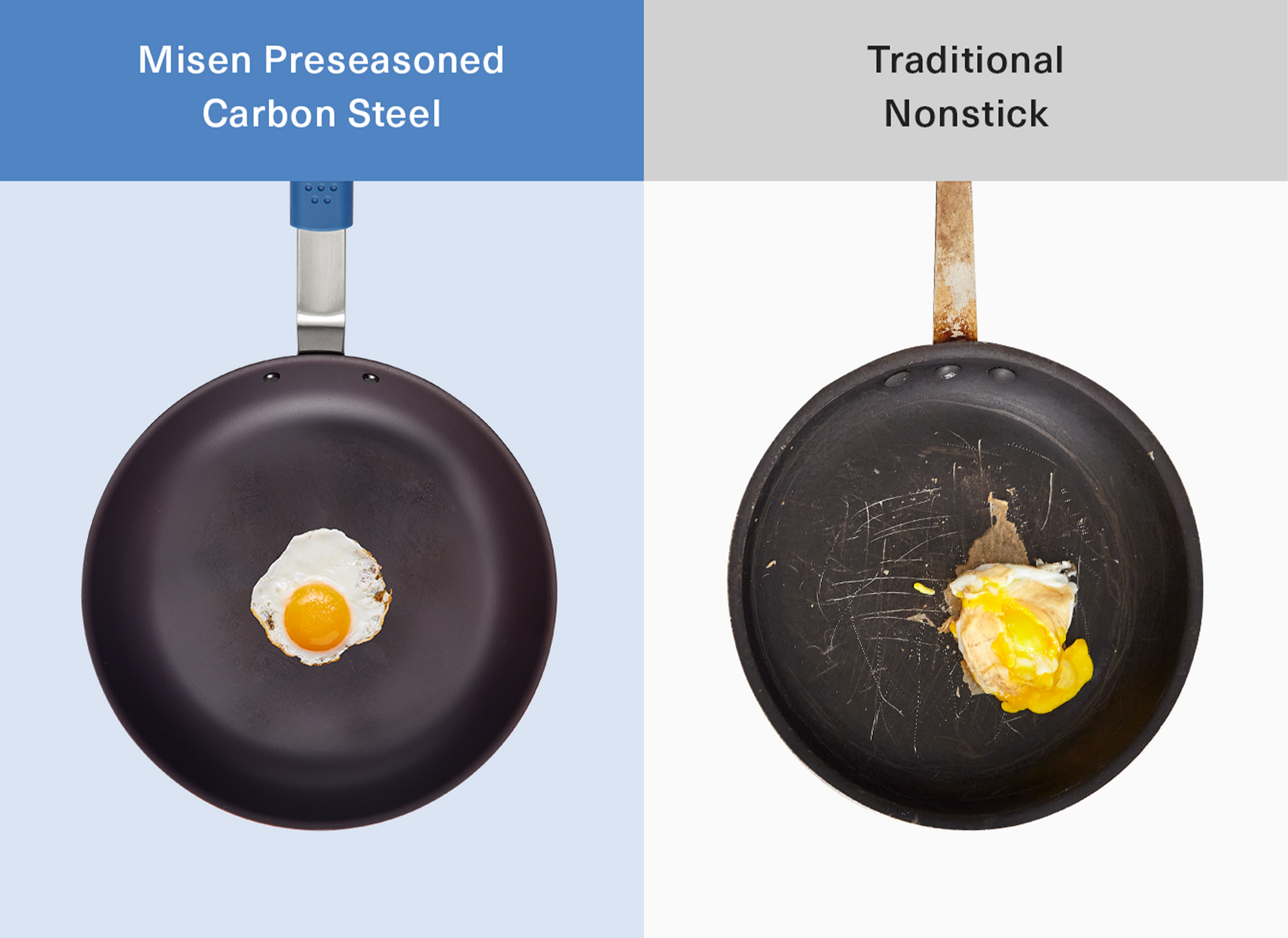 Misen | 2023 Best Pre-Seasoned Carbon Steel Pan | 10 inch | Carbon-Steel