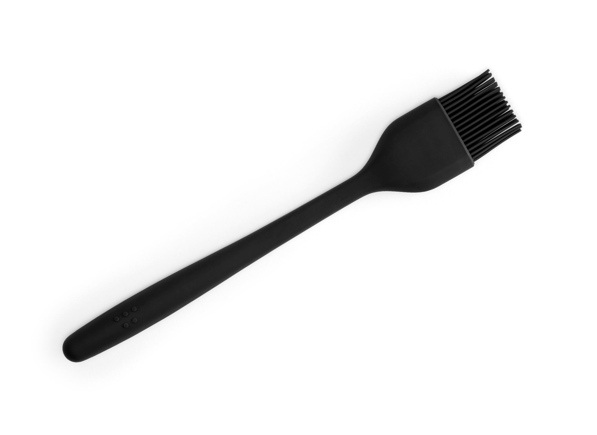 View of Black Misen Pastry Brush from above on a white background.