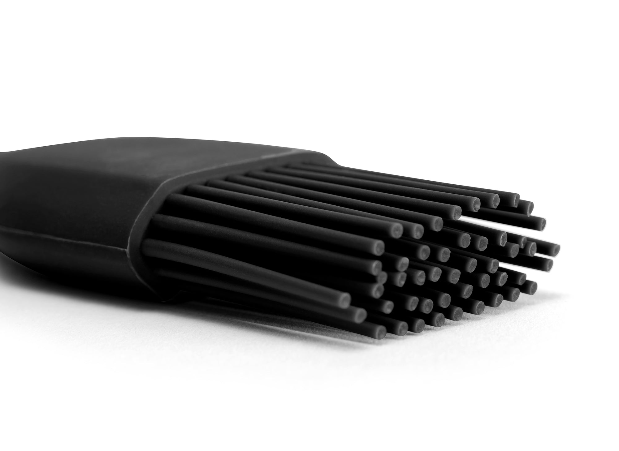Close view of the silicone bristles on a Black Misen Pastry Brush.
