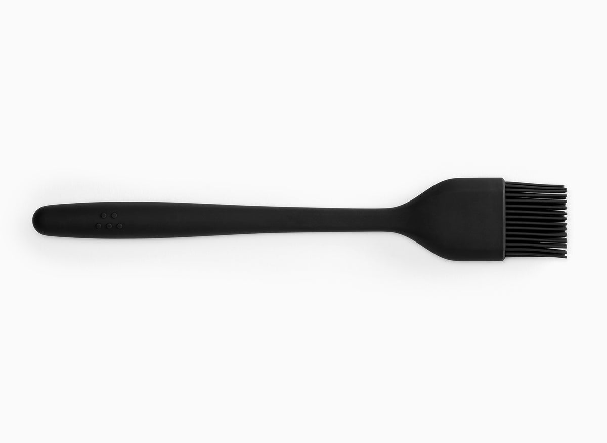 View of Black Misen Pastry Brush from above on a white background.