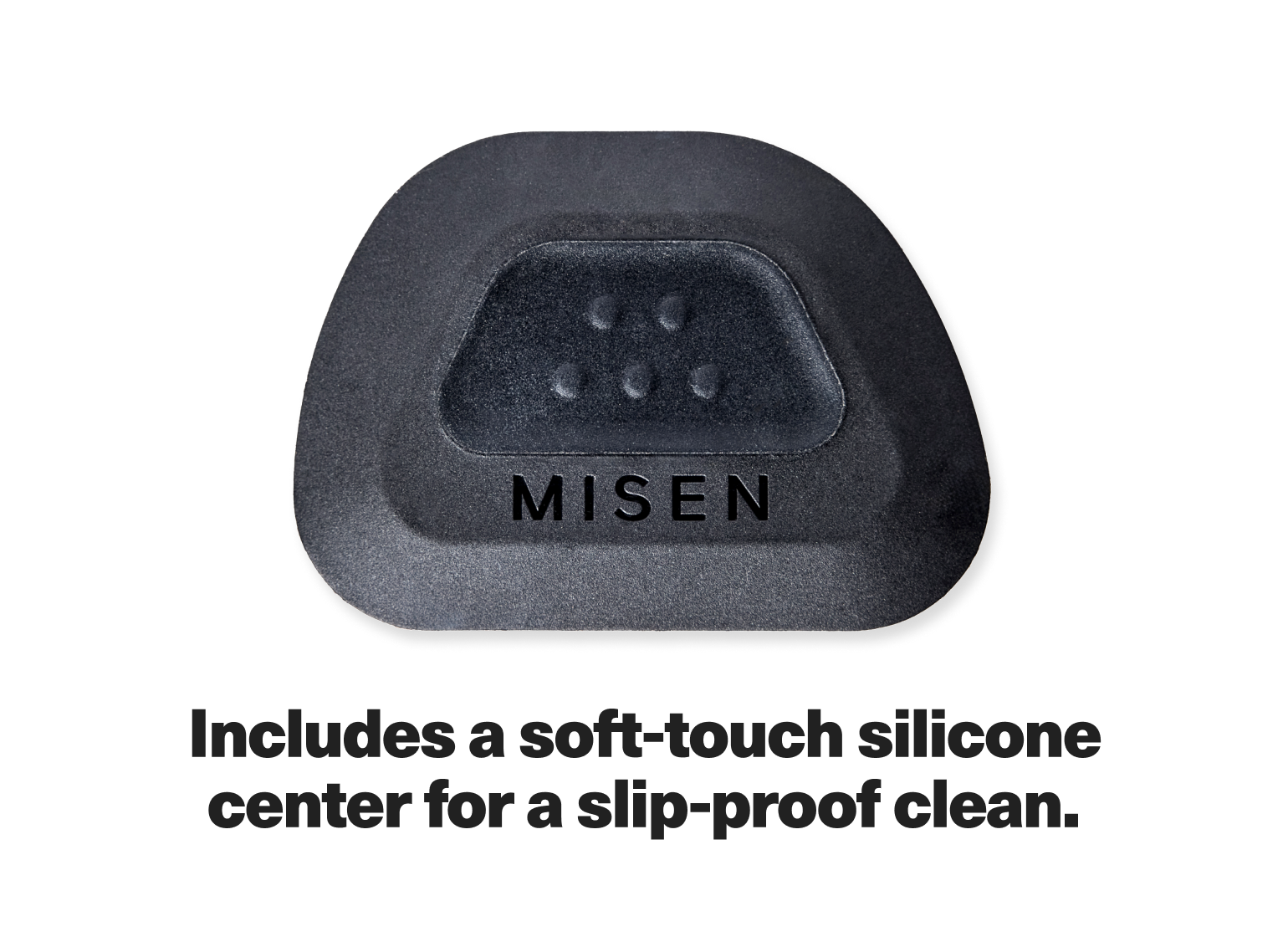 The Misen Pan Scraper includes a soft-touch silicone center for a slip-proof clean.