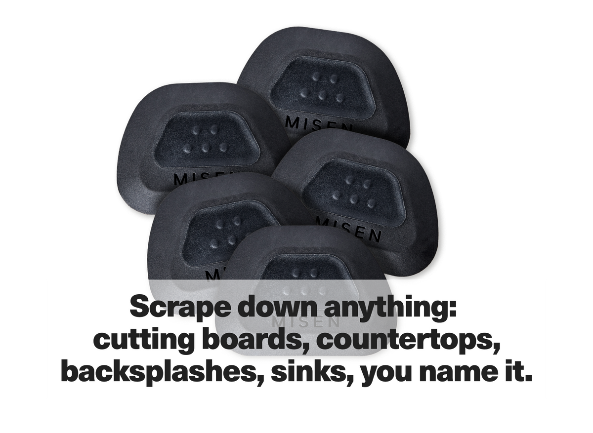 Scrape down anything with the Misen Pan Scraper: cutting boards, countertops, backsplashes, sinks, you name it.