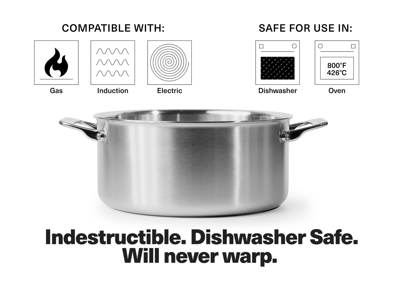 Stainless Steel Dutch Oven - 6.75 QT