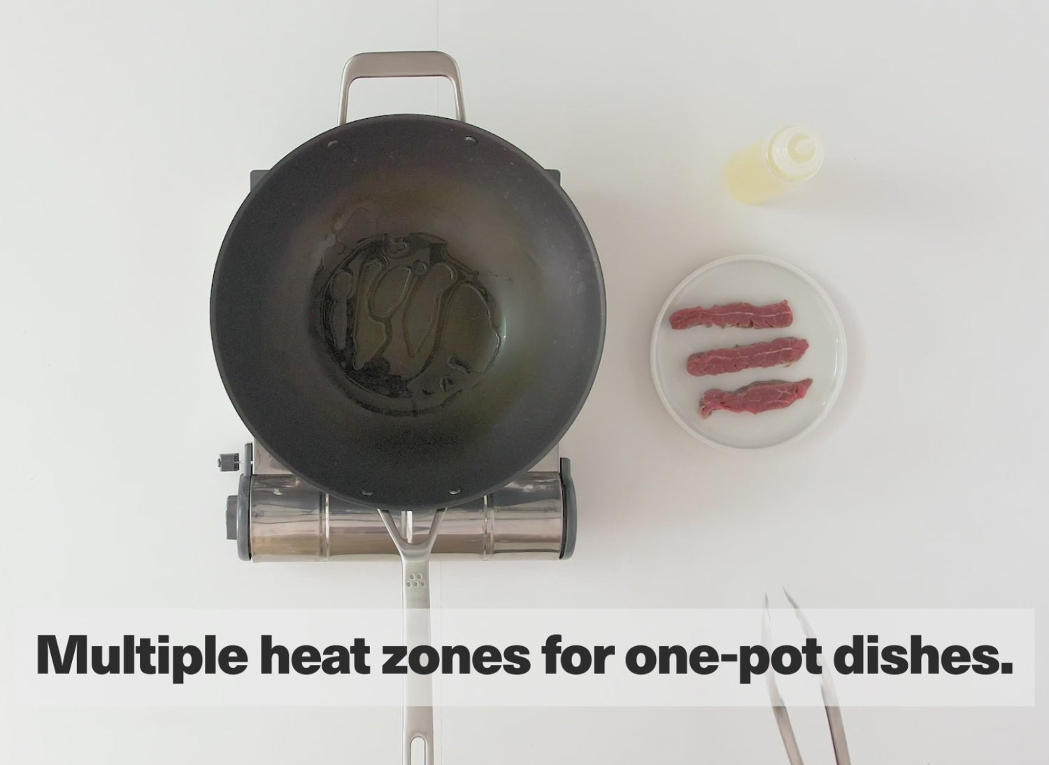 The Misen Wok has multiple heat zones for one-pot dishes.