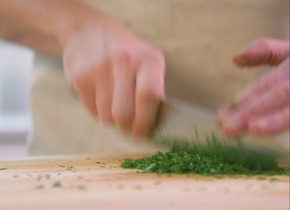 Cutting, prepping & cooking various meats & vegetables with Misen knives and cookware.
