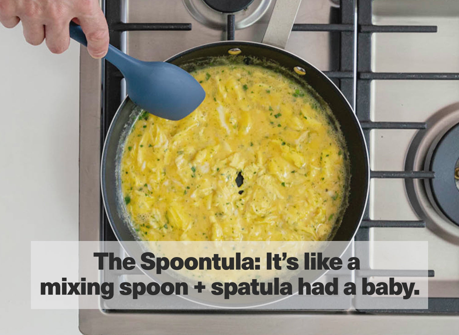 The Spoontula: It's like a mixing spoon + spatula had a baby.