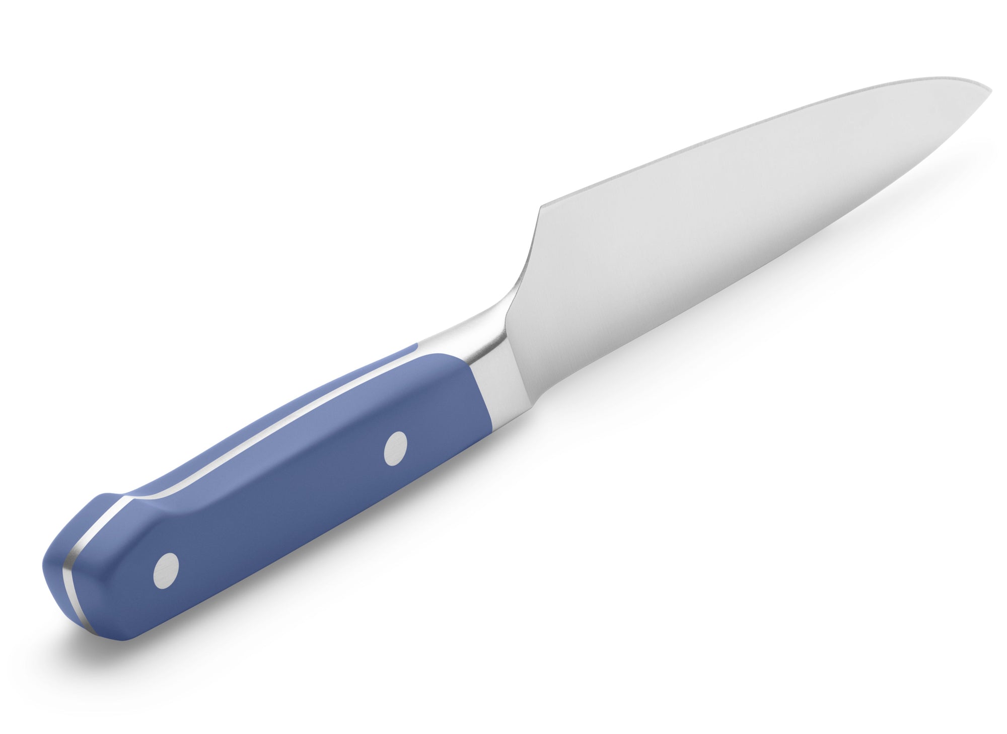 Misen Utility Knife handle in blue with full tang and rivets