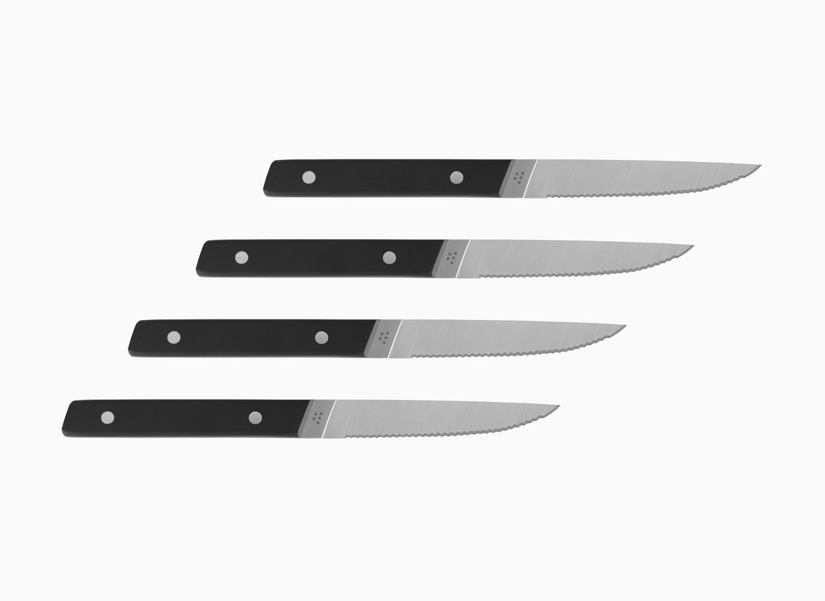 4-Piece Misen Steak Knives in black
